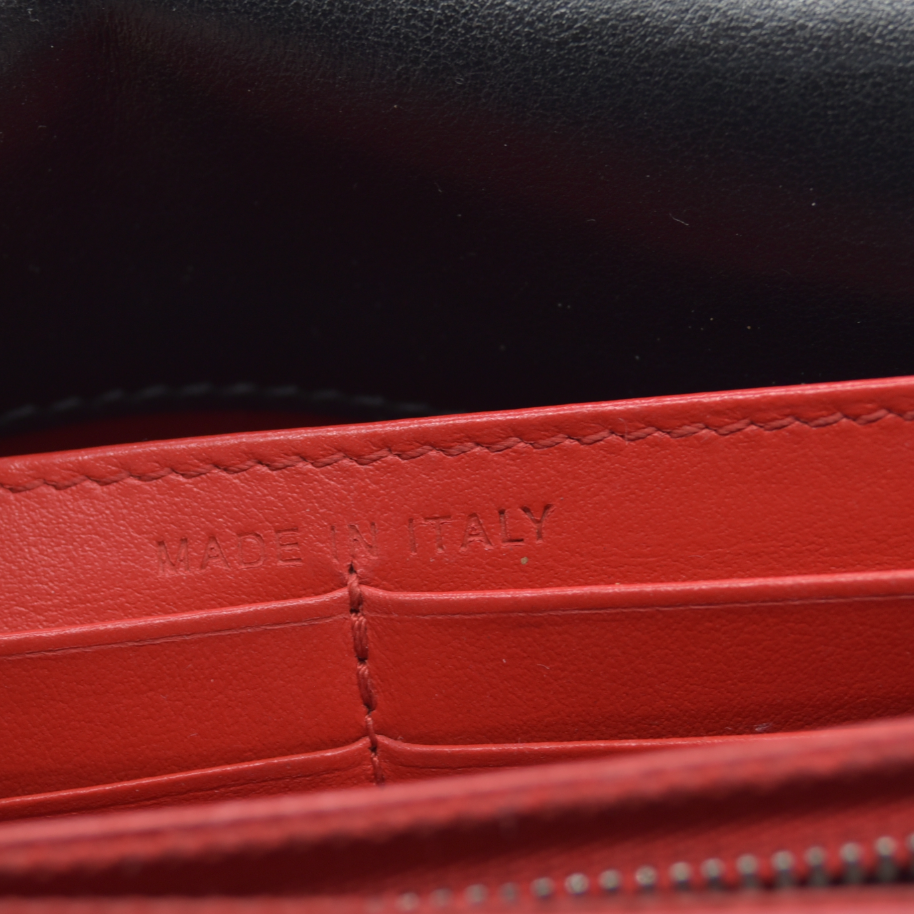 $1490 CHRISTIAN LOUBOUTIN Calfskin Patent Spikes Paloma Clutch Black