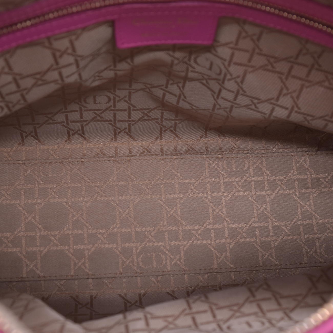 $7000 Damaged Christian Dior Lambskin Cannage Large Lady Dior Fuchsia CONSIGNMENT