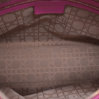 $7000 Damaged Christian Dior Lambskin Cannage Large Lady Dior Fuchsia CONSIGNMENT