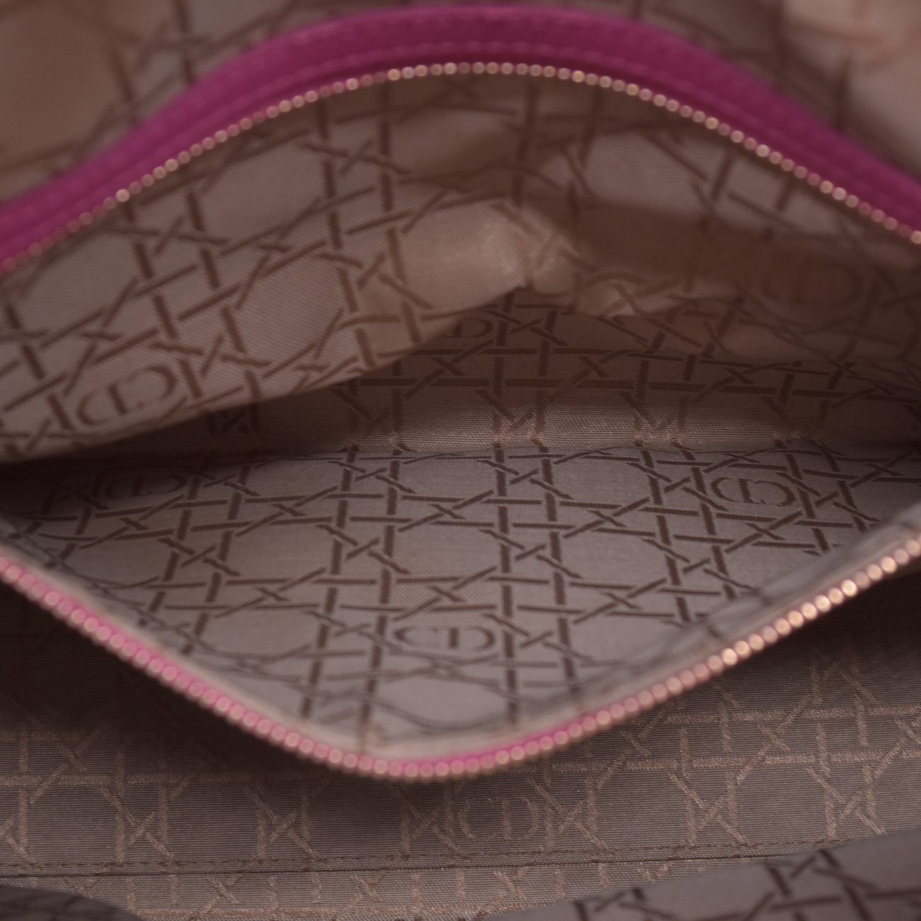 $7000 Damaged Christian Dior Lambskin Cannage Large Lady Dior Fuchsia CONSIGNMENT