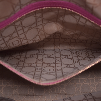 $7000 Damaged Christian Dior Lambskin Cannage Large Lady Dior Fuchsia CONSIGNMENT