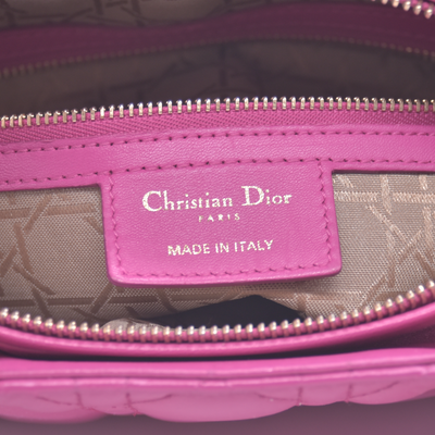 $7000 Damaged Christian Dior Lambskin Cannage Large Lady Dior Fuchsia CONSIGNMENT