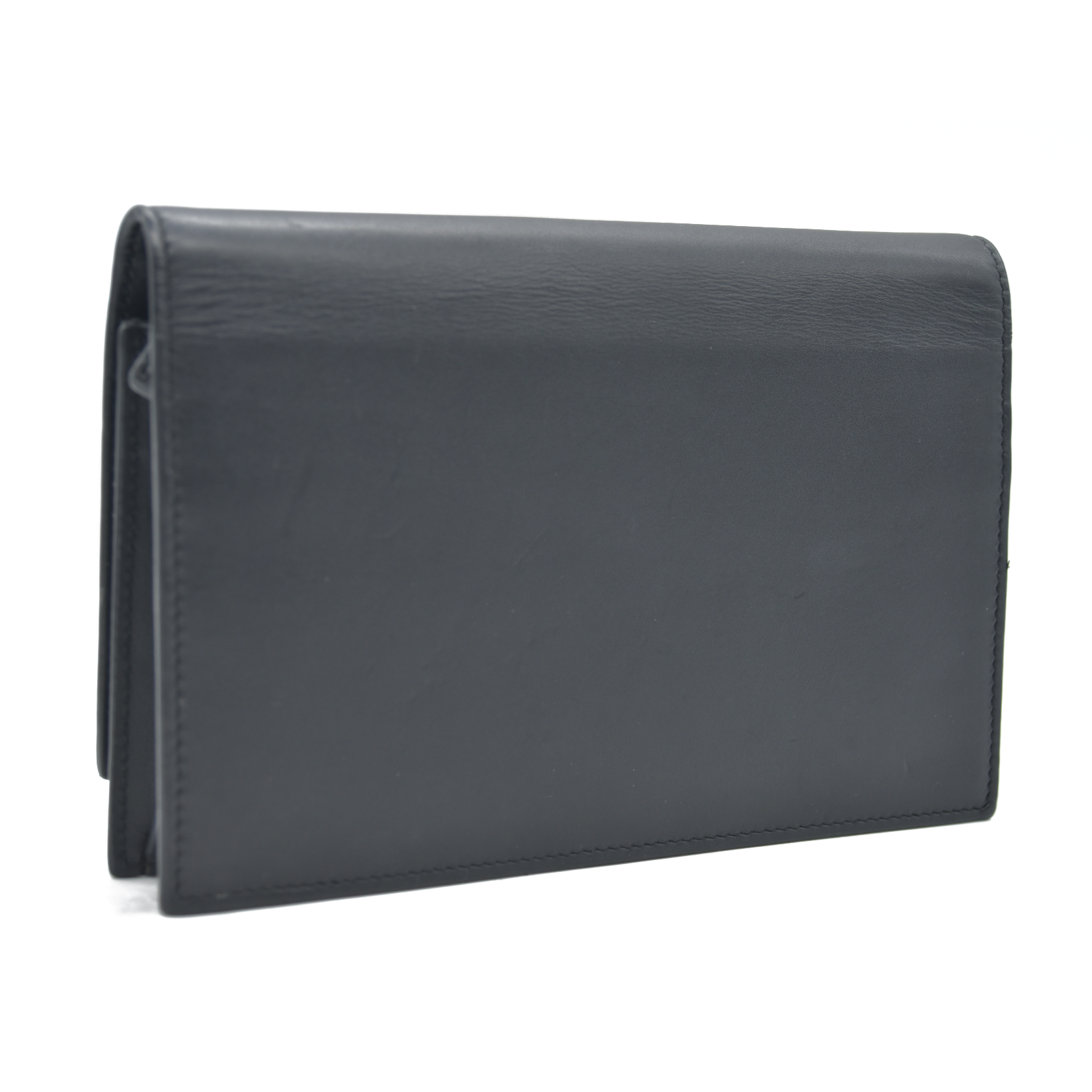 $2100 Saint Laurent Smooth Calfskin Classic Monogram Kate Tassel Chain Wallet Black