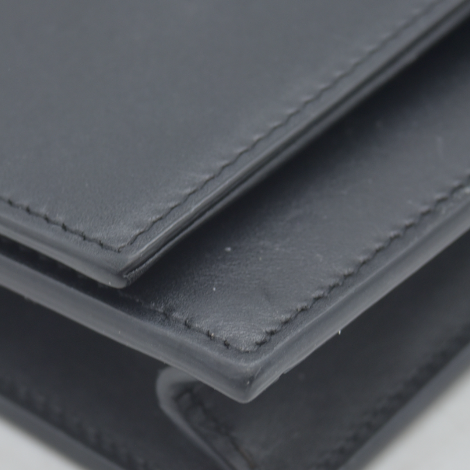 $2100 Saint Laurent Smooth Calfskin Classic Monogram Kate Tassel Chain Wallet Black