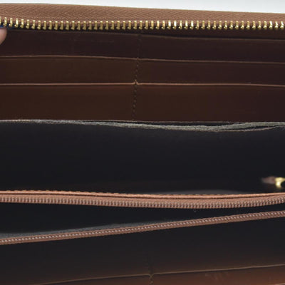 Gucci GG Supreme Monogram Cuoio Toscano Zip Around Wallet Beige Ebony Cuir CONSINGMENT