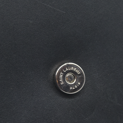 $2100 Saint Laurent Smooth Calfskin Classic Monogram Kate Tassel Chain Wallet Black