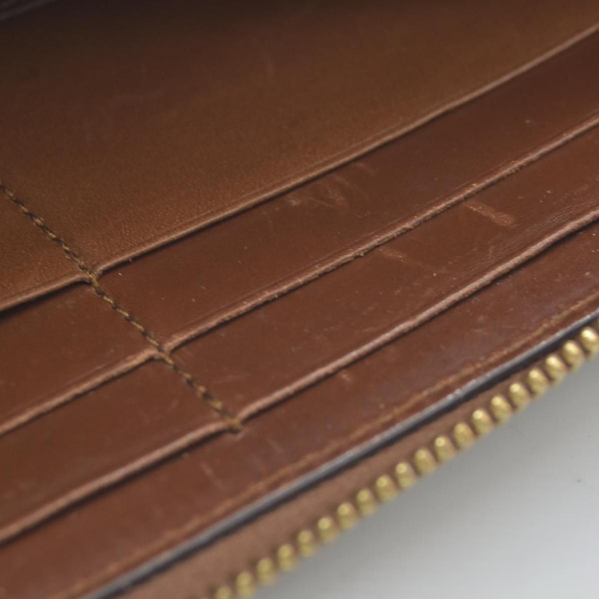 Gucci GG Supreme Monogram Cuoio Toscano Zip Around Wallet Beige Ebony Cuir CONSINGMENT