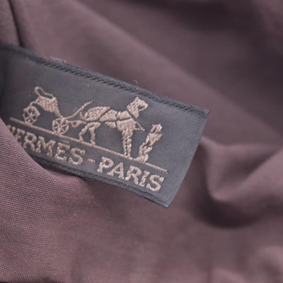 $520 HERMES Cotton Canvas Bolide MM Cosmetic Pouch Brown CONSIGNMENT 10021211