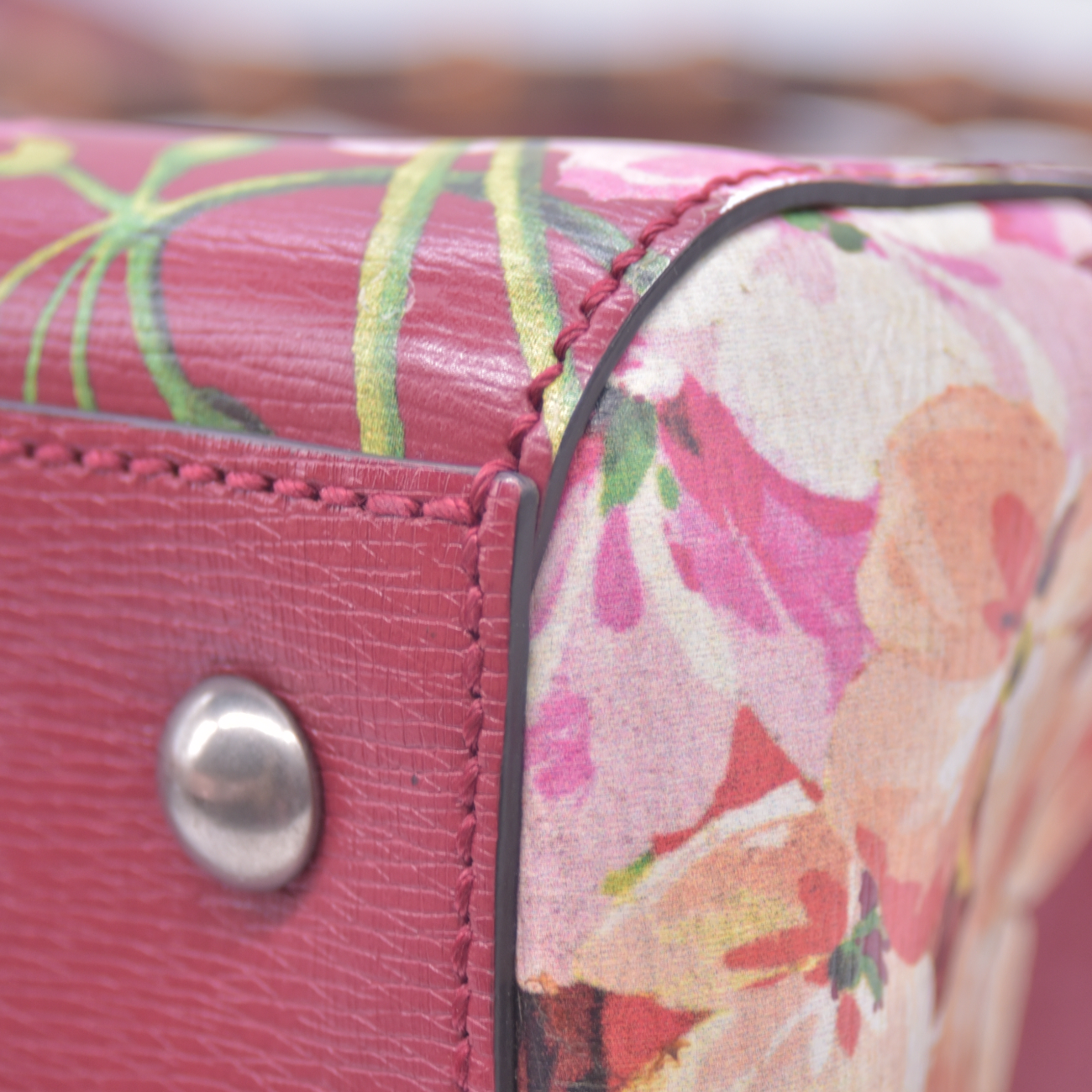 $3200 Gucci Bamboo Blooms Shopper Burgundy CONSIGNMENT