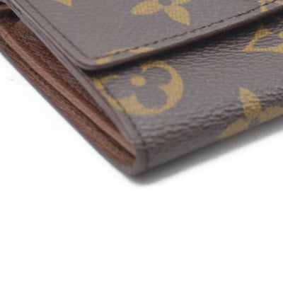 $430 Louis Vuitton Monogram Porte Monnaie Plat Coin Purse Wallet Brown