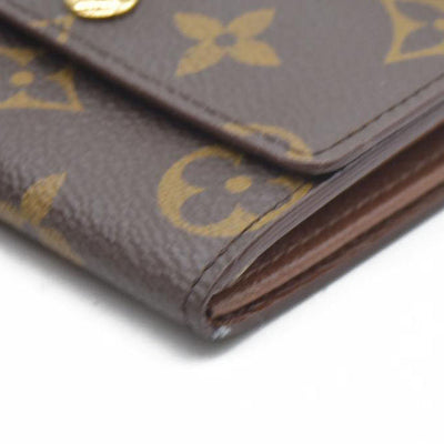 $430 Louis Vuitton Monogram Porte Monnaie Plat Coin Purse Wallet Brown