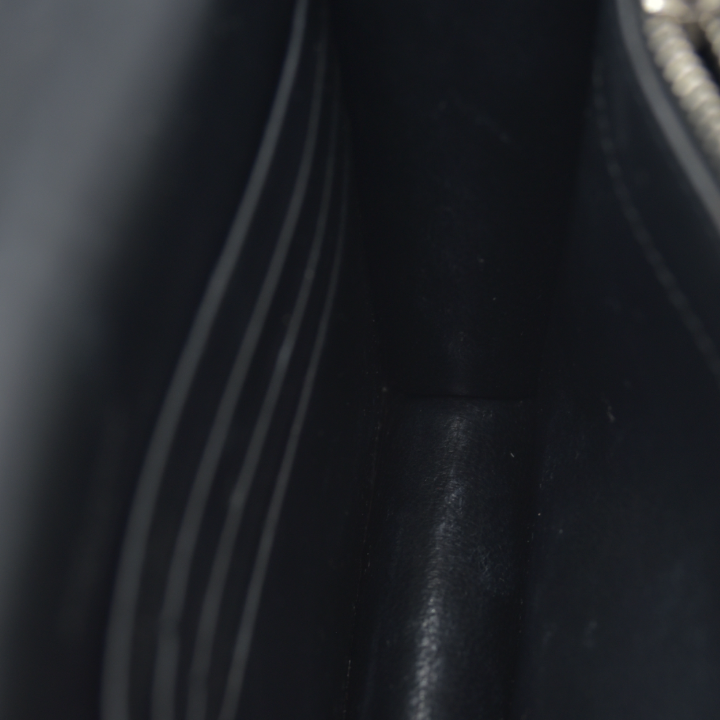 $2100 Saint Laurent Smooth Calfskin Classic Monogram Kate Tassel Chain Wallet Black