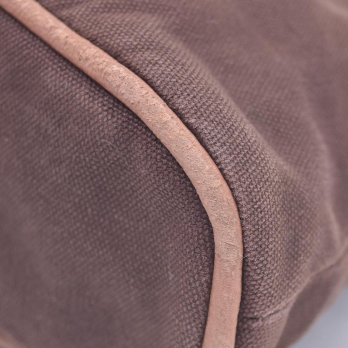 $520 HERMES Cotton Canvas Bolide MM Cosmetic Pouch Brown CONSIGNMENT 10021211
