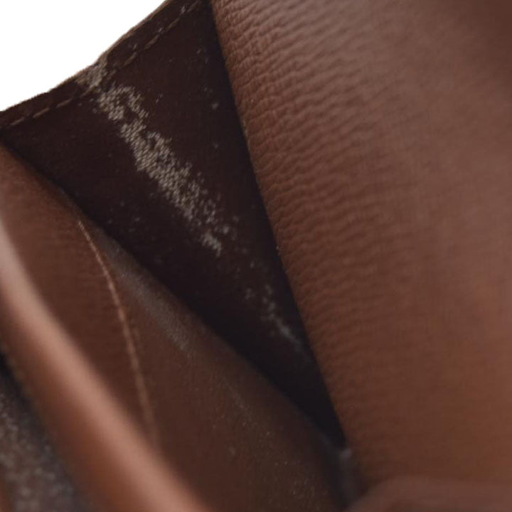 $430 Louis Vuitton Monogram Porte Monnaie Plat Coin Purse Wallet Brown