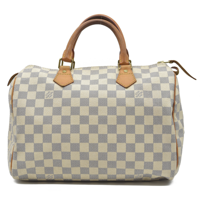 $1630 Louis Vuitton Damier Azur Speedy 30 DU4009