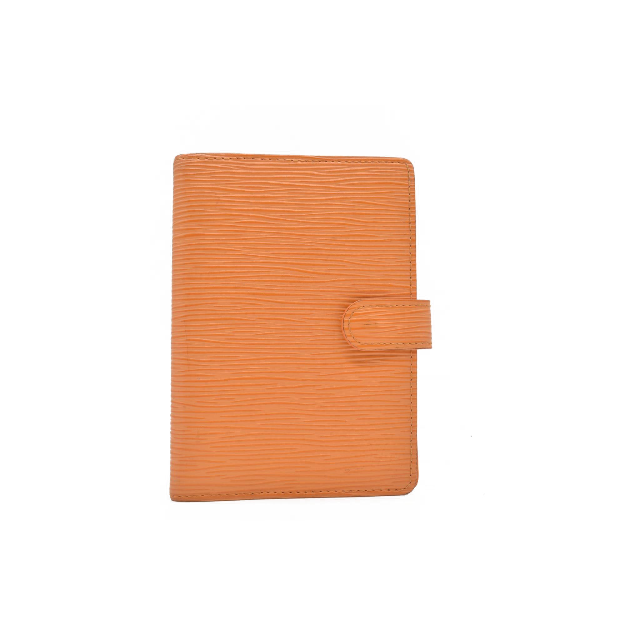 $690 LOUIS VUITTON Epi Agenda PM Day Planner Cover Orange Mandarin CONSIGNMENT