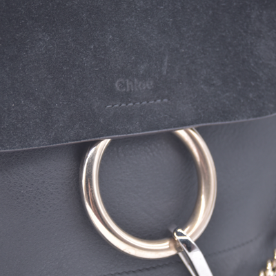 $1990 Chloe Suede Calfskin Medium Faye Backpack Black CONSIGNMENT
