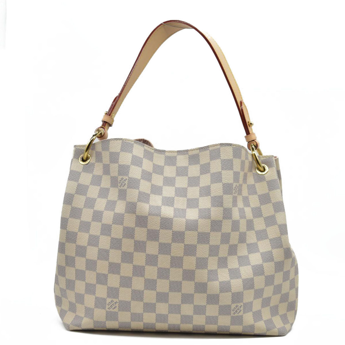Louis Vuitton Graceful Mm Rose Ballerine White Damier Azur Canvas Tote