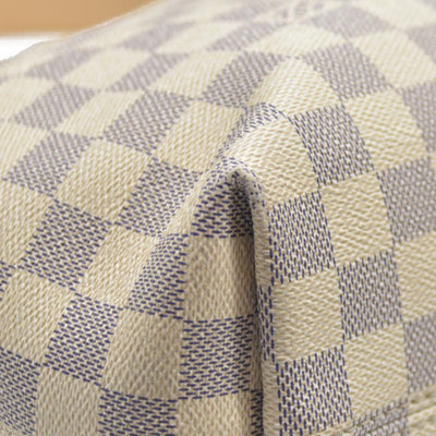 Louis Vuitton Graceful Mm Rose Ballerine White Damier Azur Canvas Tote