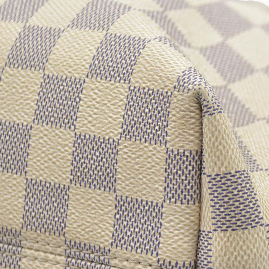 Louis Vuitton Graceful Mm Rose Ballerine White Damier Azur Canvas Tote