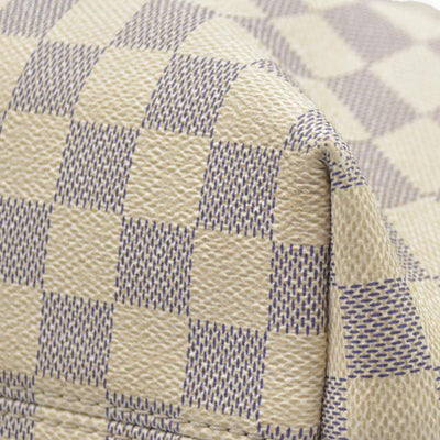 Louis Vuitton Graceful Mm Rose Ballerine White Damier Azur Canvas Tote