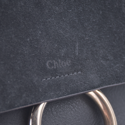 $1990 Chloe Suede Calfskin Medium Faye Backpack Black CONSIGNMENT