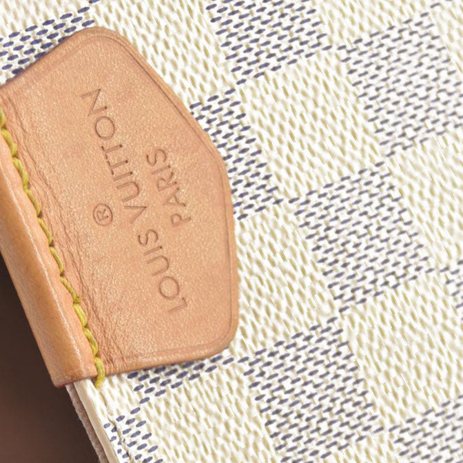 Louis Vuitton Graceful Mm Rose Ballerine White Damier Azur Canvas Tote