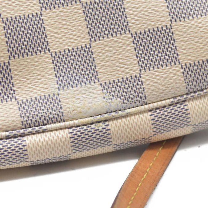 Louis Vuitton Graceful Mm Rose Ballerine White Damier Azur Canvas Tote