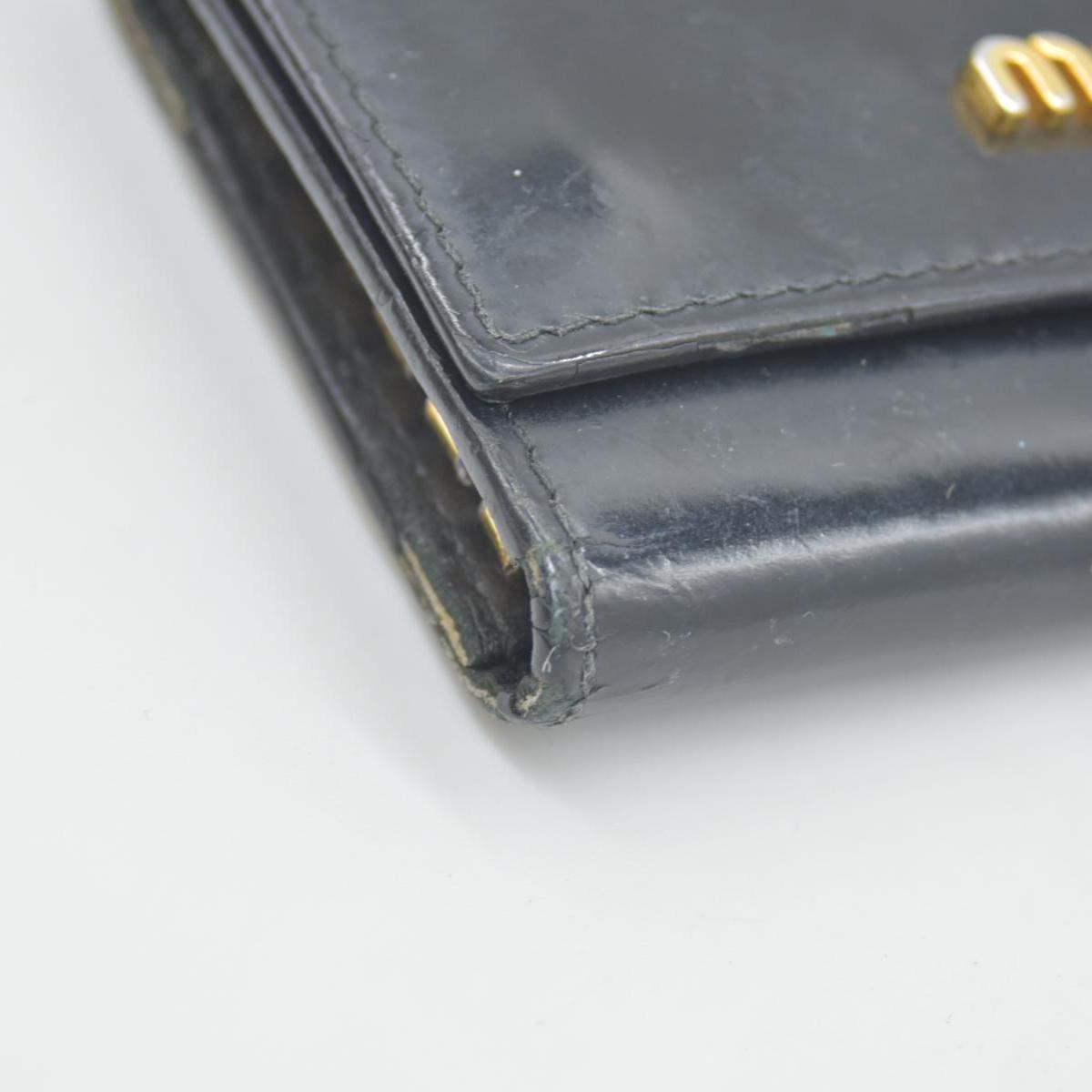 $440 MIU MIU Logo Patent Leather 6 Ring Key Case Black CONSIGNMENT