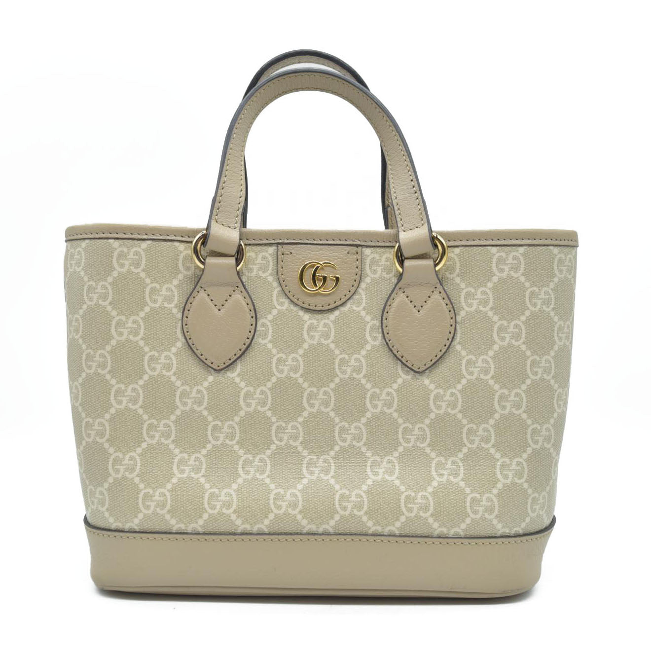 Gucci GG Supreme Monogram Textured Dollar Calfskin Mini Ophidia Shoulder Tote Bag Bag Beige Mystic White Oatmeal