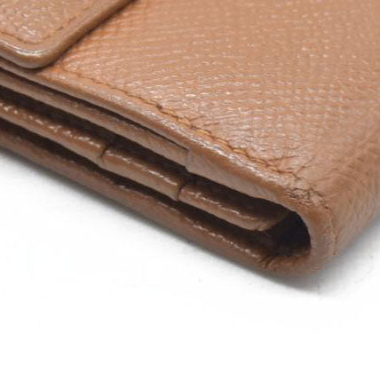 AUCTION $640 BVLGARI Classico Leather Long Bifold Wallet Brown