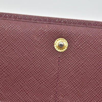 Burberry Beige & Burgundy Canvas Leather Nova Check Long Wallet CONSIGNMENT