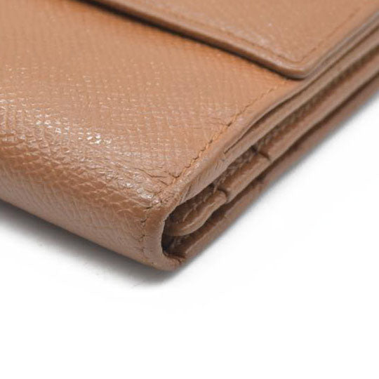 AUCTION $640 BVLGARI Classico Leather Long Bifold Wallet Brown