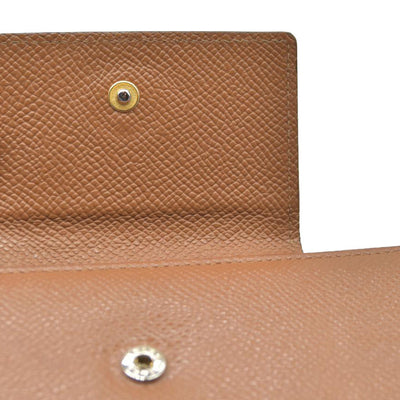 AUCTION $640 BVLGARI Classico Leather Long Bifold Wallet Brown