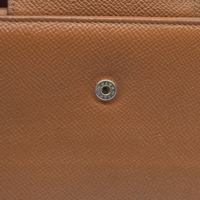 AUCTION $640 BVLGARI Classico Leather Long Bifold Wallet Brown