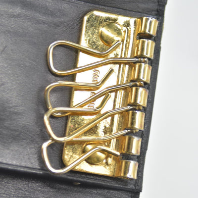 $440 MIU MIU Logo Patent Leather 6 Ring Key Case Black CONSIGNMENT
