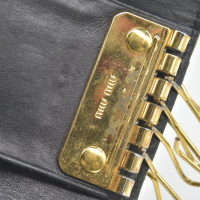$440 MIU MIU Logo Patent Leather 6 Ring Key Case Black CONSIGNMENT