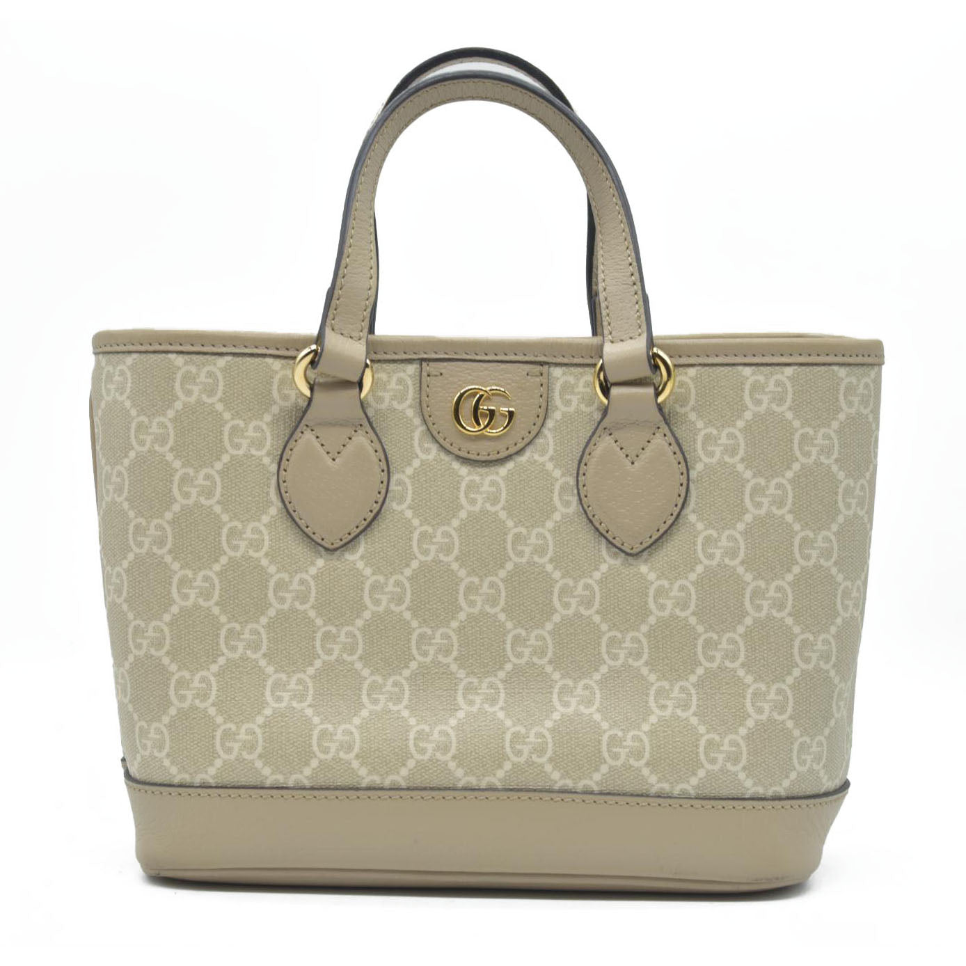 Gucci GG Supreme Monogram Textured Dollar Calfskin Mini Ophidia Shoulder Tote Bag Bag Beige Mystic White Oatmeal