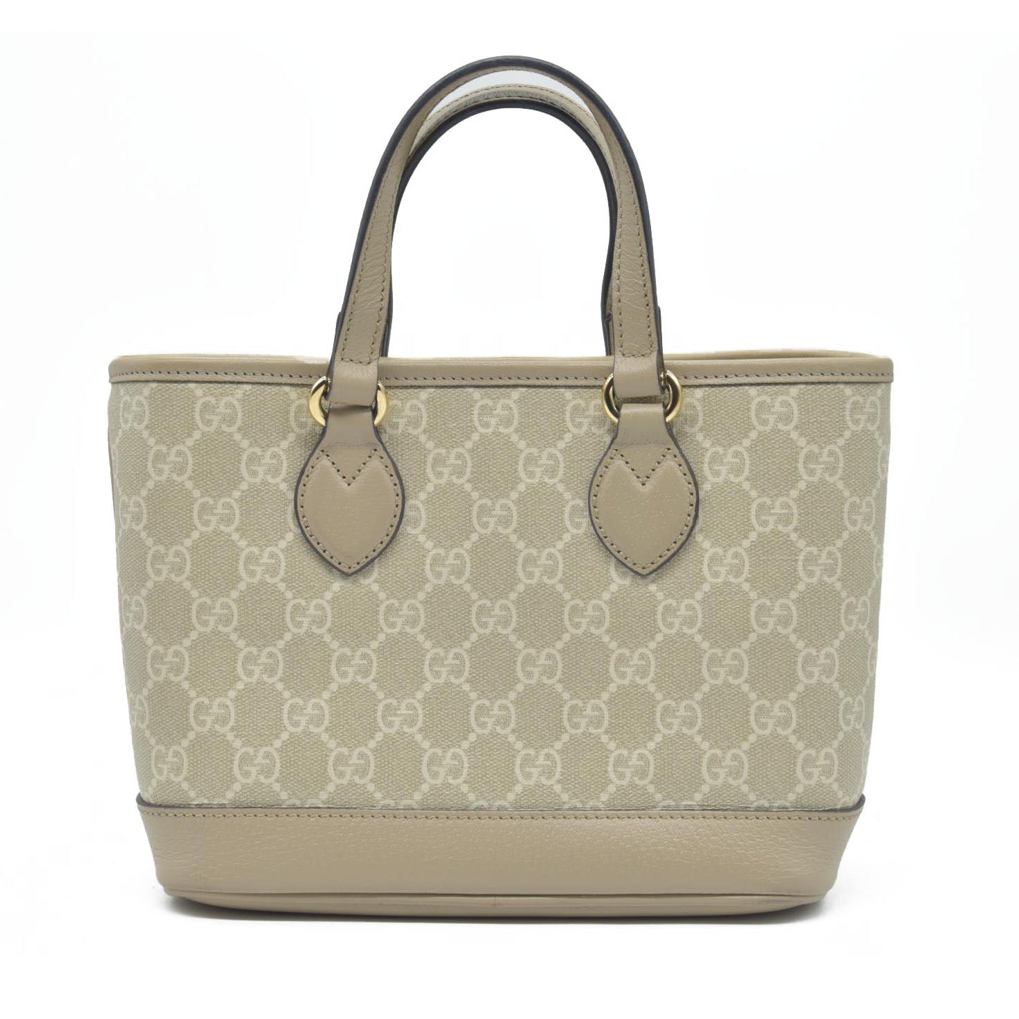 Gucci GG Supreme Monogram Textured Dollar Calfskin Mini Ophidia Shoulder Tote Bag Bag Beige Mystic White Oatmeal