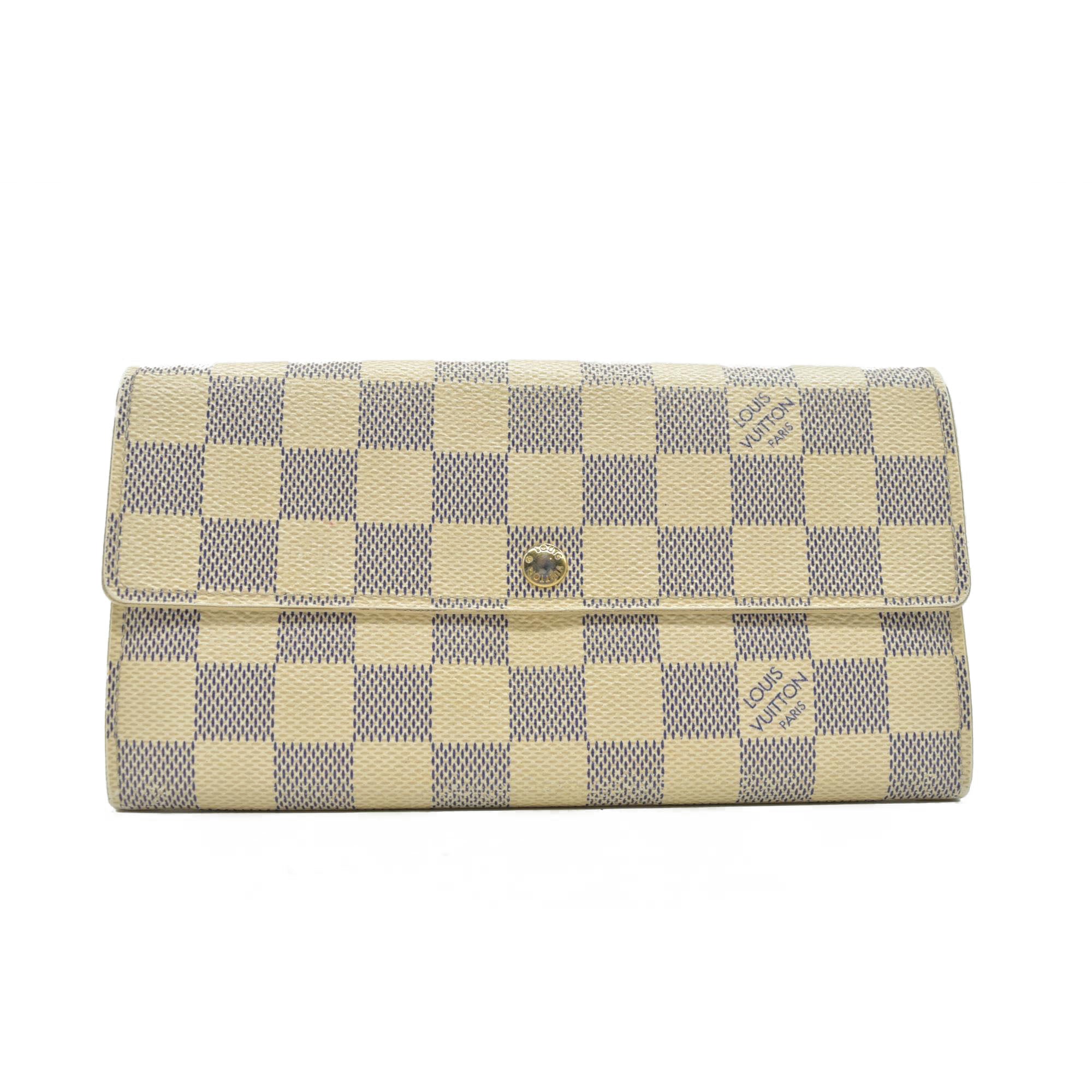 $670 Louis Vuitton Damier Azur Sarah Wallet CONSIGNMENT