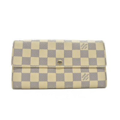 $670 Louis Vuitton Damier Azur Sarah Wallet CONSIGNMENT