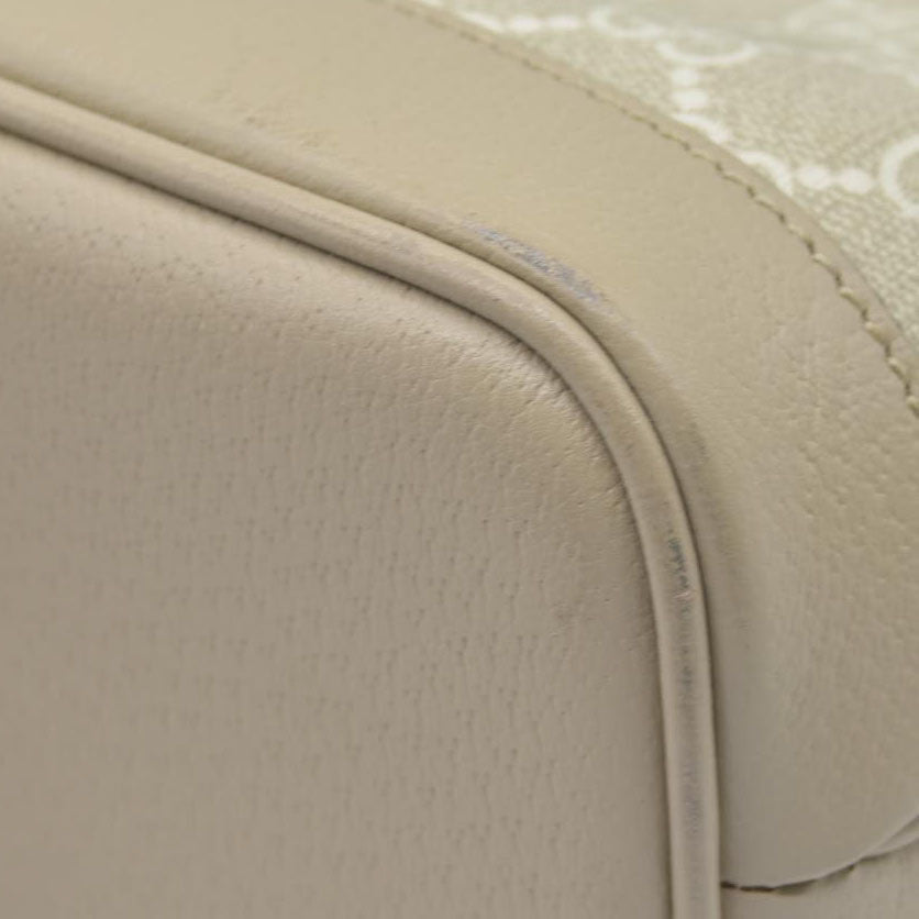 Gucci GG Supreme Monogram Textured Dollar Calfskin Mini Ophidia Shoulder Tote Bag Bag Beige Mystic White Oatmeal