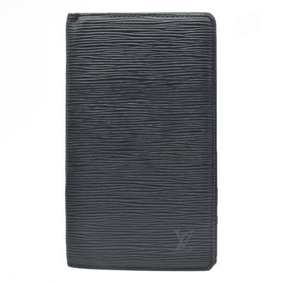 AUCTION $545 Louis Vuitton Epi Porte Chequier Credit Leather Long Wallet Black CA0042