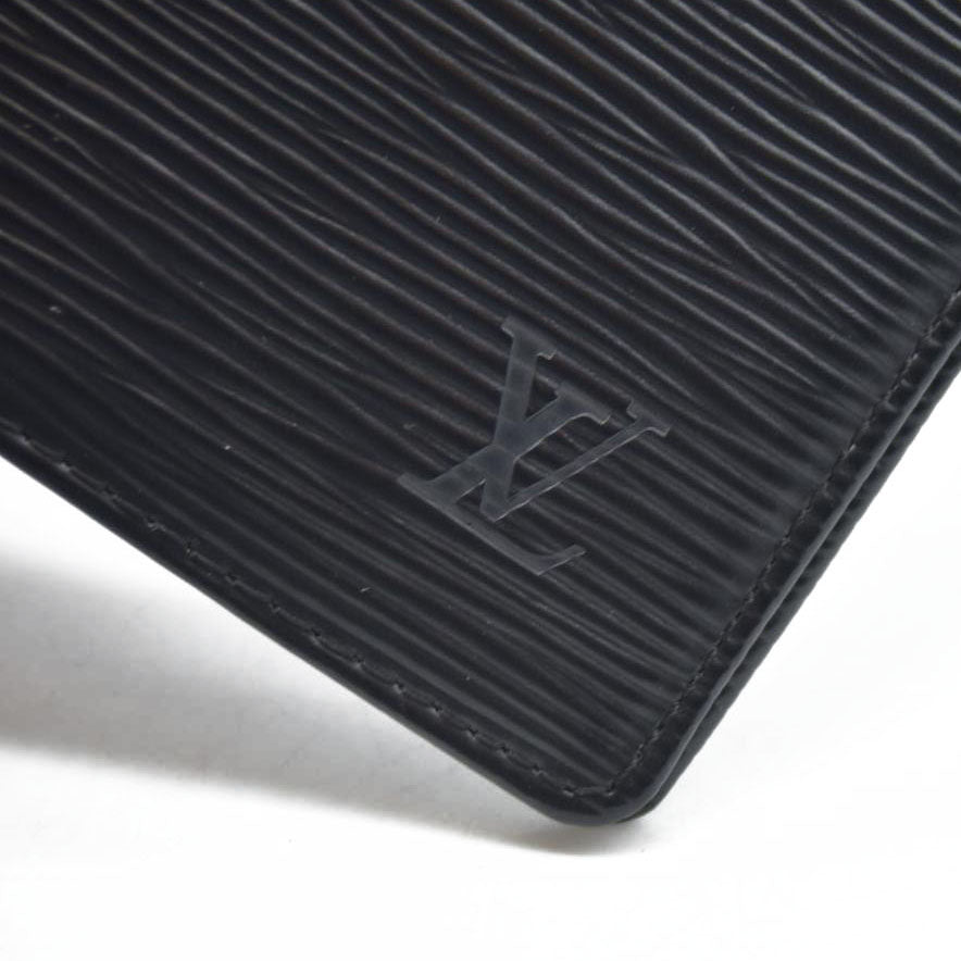 AUCTION $545 Louis Vuitton Epi Porte Chequier Credit Leather Long Wallet Black CA0042