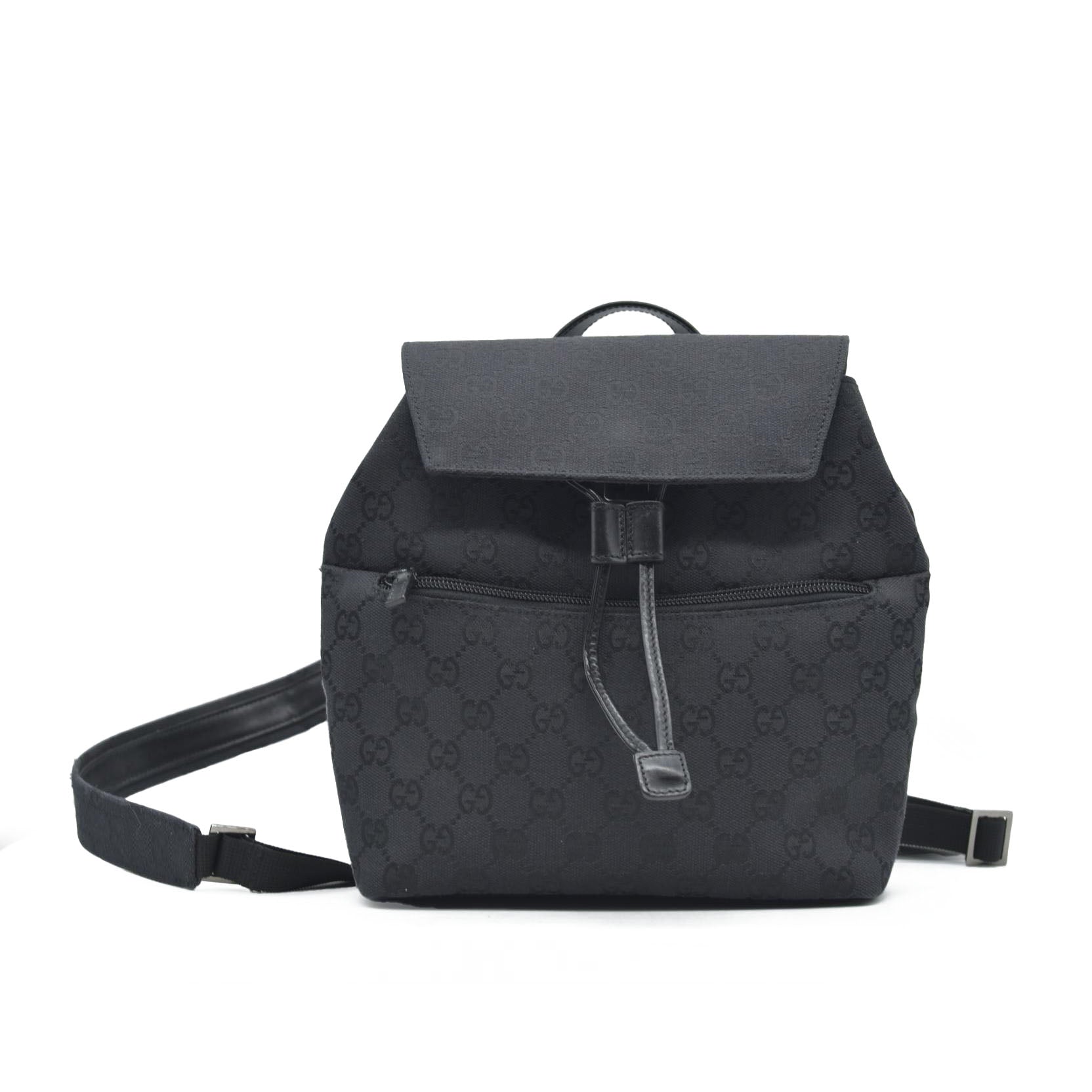 $1500 GUCCI GG Backpack  Black Jacquard Leather