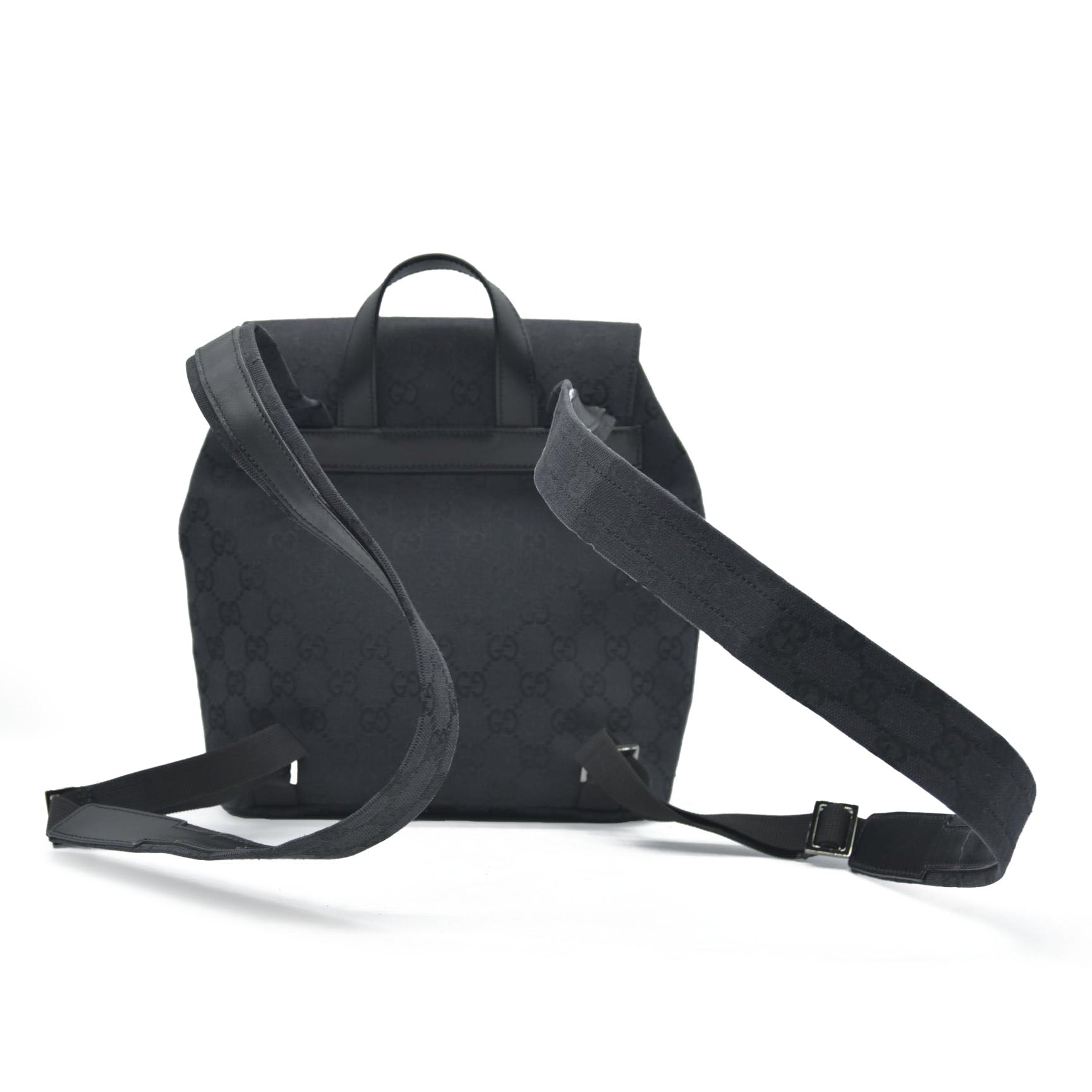 $1500 GUCCI GG Backpack  Black Jacquard Leather