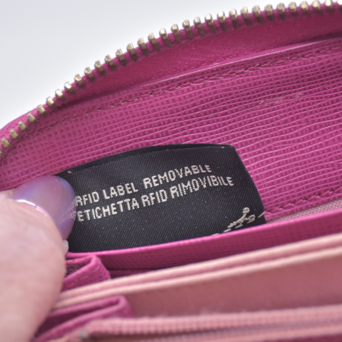 $930 Fendi Zucca Pink Monogram Zip Around Wallet CONSIGNMENT