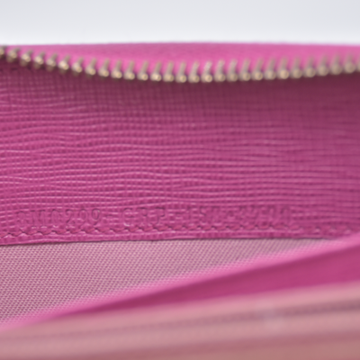 $930 Fendi Zucca Pink Monogram Zip Around Wallet CONSIGNMENT