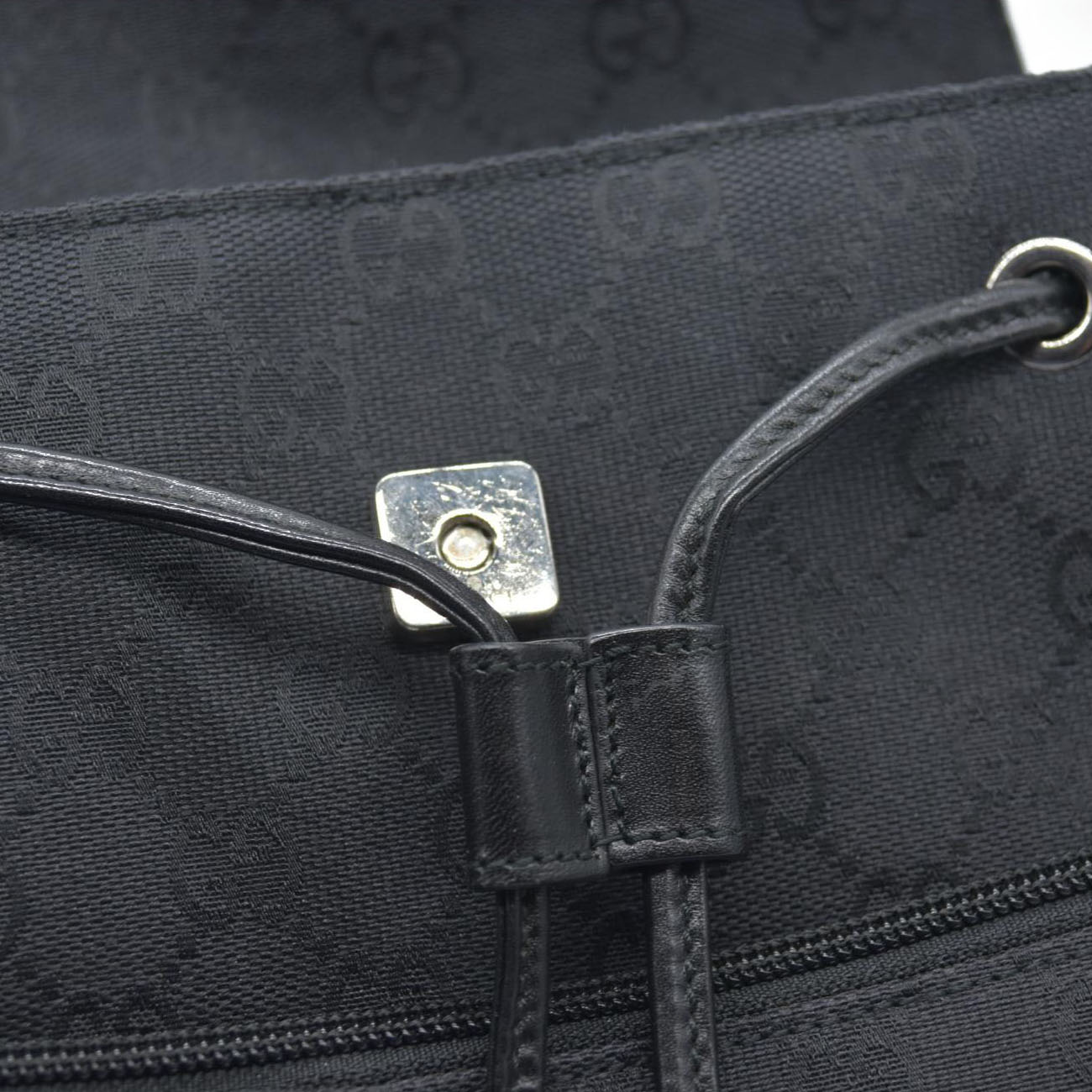 $1500 GUCCI GG Backpack  Black Jacquard Leather