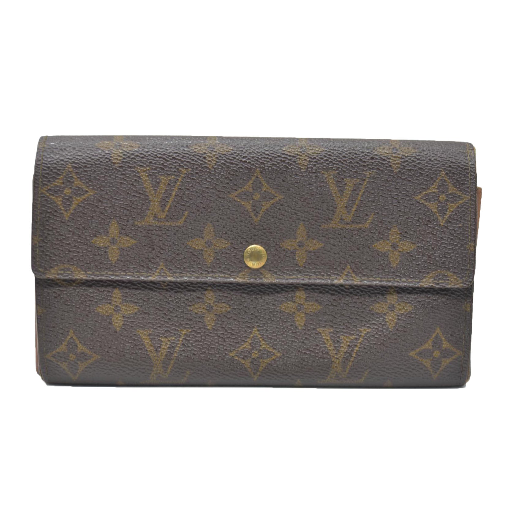 $720 Louis Vuitton Monogram Portefeiulle Sarah Long Bifold Wallet Brown